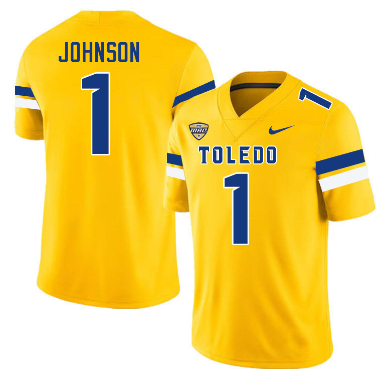 Desjuan Johnson Toledo Jersey,Toledo Rockets #1 Desjuan Johnson Jersey Youth College-Gold